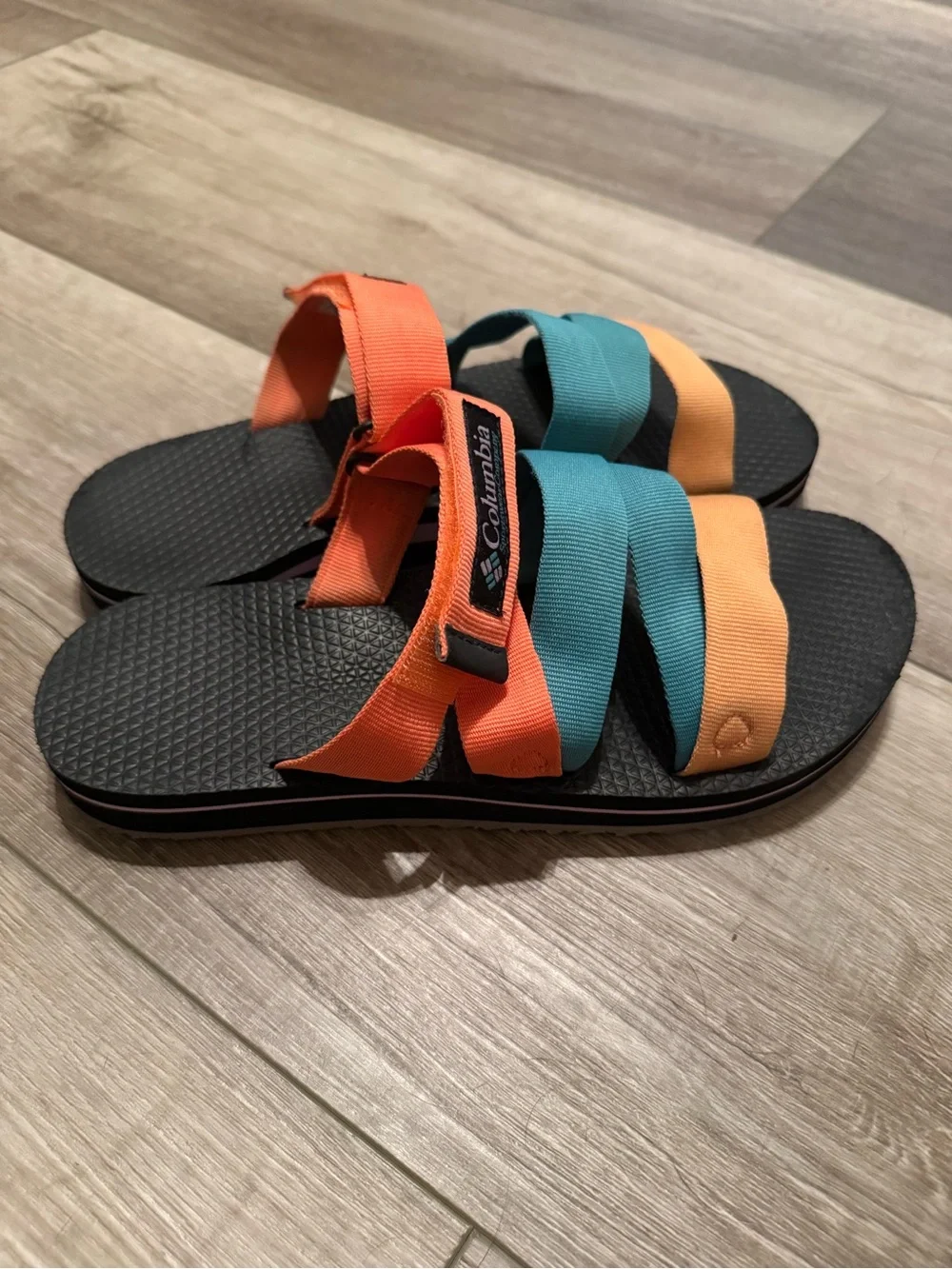 Columbia Orange Teal Black Strap Sandals- Alava Sandals